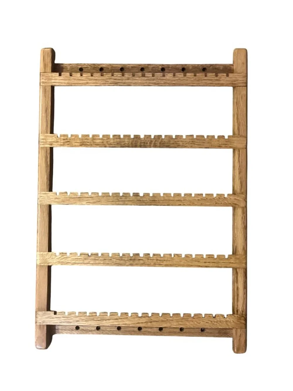 Handmade Wooden Jewelry Holder Rack Necklace Organizer Rustic Wall Display Used